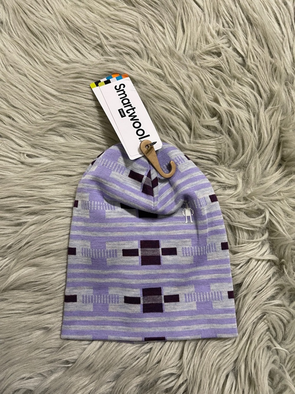 Smartwool Kids' Lavender and Dark Purple Patterned Beanie